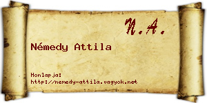 Némedy Attila névjegykártya